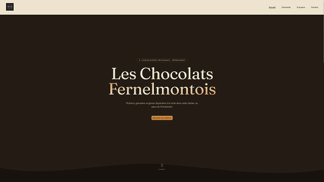 Aperçu du site réalisé pour Les Chocolats Fernelmontois