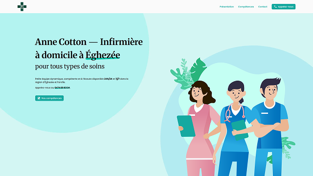 Aperçu du site réalisé pour Proxi Soins